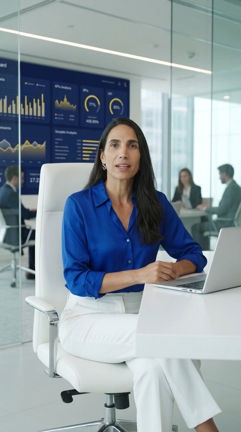 Ana Rita Cardoso, fundadora e CEO da Mycond, sentada à mesa no escritório